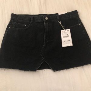 Zara black jean skirt